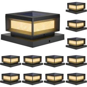 12 Solar Column Cap Lights - Outdoor