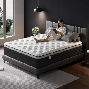 Hybrid 12 Inch  Mattress in a Box, Memory Foam & Individually Pocket Spring for Pain Relief, Medium Firm Mattresses