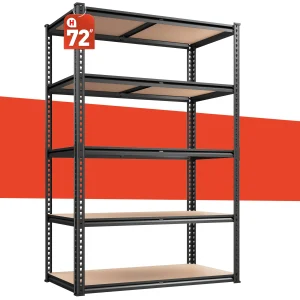 5-Tier Heavy Duty Shelving Unit 2000LBS Capacity - 72"W x 36"D x 16"H Industrial Storage Rack