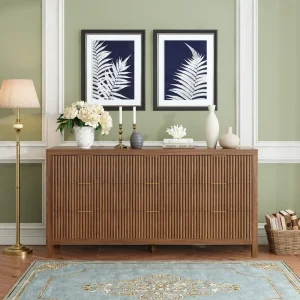 Storage Organizer Dresser with Solid Natural Wood Legs, Large Chest, TV Stand, Mid Century Modern, 9 Drawers